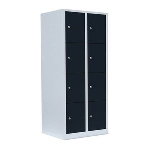 LÜLLMANN Schließfachschrank anthrazit, lichtgrau 523428, 8 Schließfächer 80,0 x 50,0 x 180,0 cm