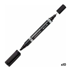 STAEDTLER Zweispitzmarker Lumocolor perm schwarz 10 Stück