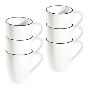 ID Fine Kaffeebecher Modest Black Alzar weiß 0,3 l, 6 St.