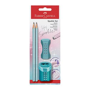 FABER-CASTELL Grip Sparkle Bleistift-Set B ocean metallic, 1 Set