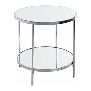 HAKU Möbel Beistelltisch rund Glas silber 45,0 x 45,0 x 46,0 cm, 1 St.
