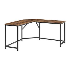 VASAGLE Schreibtisch braun L-Form, O-Fuß-Gestell schwarz 149,0 x 50,0 cm