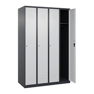 CP Spind Classic Plus anthrazitgrau, lichtgrau 080000-40 S10028, 4 Schließfächer 120,0 x 50,0 x 185,0 cm