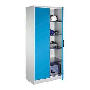 CP Stahlschrank 08921-00 S10110 lichtblau, lichtgrau 4 Fachböden 93,0 x 50,0 x 195,0 cm, aufgebaut, 1 St.