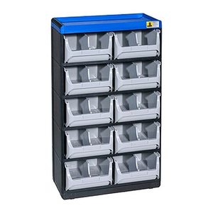 Allit VarioPlus Kleinteilemagazin schwarz, blau 30,0 x 16,5 x 52,5 cm, 1 St.