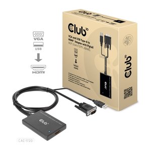 Club3D Adapter VGA + USB-A > HDMI 0,6m St/Bu retail