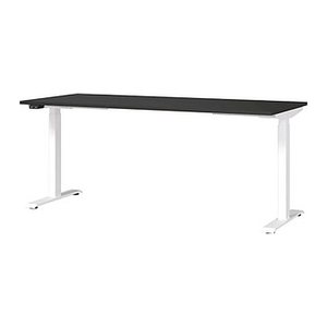 GERMANIA JET höhenverstellbarer Schreibtisch grafit rechteckig, T-Fuß-Gestell weiß 180,0 x 80,0 cm