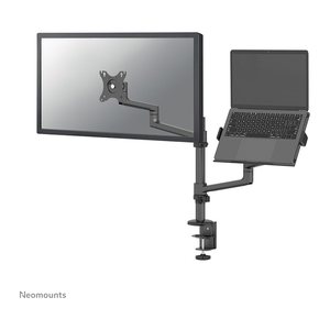 Neomounts Monitor-Halterung schwarz für 1 Monitor, 1 Notebook, Tischklemme