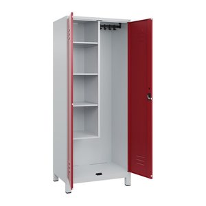 CP Putzmittelschrank Classic Plus 080110-02 S10001 lichtgrau, rubinrot 4 Fachböden 80,0 x 50,0 x 195,0 cm, aufgebaut, 1 St.
