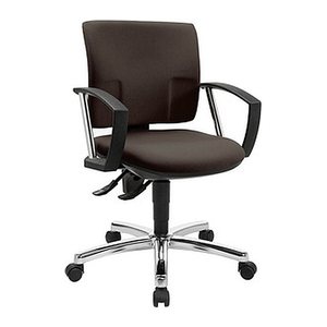 Topstar Bürostuhl Pro 30 chrom, PU39AG08 Stoff braun, Gestell chrom
