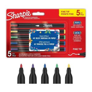 Sharpie Kreativmarker Rundspitze fein Acryl stand Farben 5er Blister