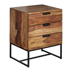 WOHNLING Nachttisch rechteckig Massivholz sheesham 40,0 x 50,0 x 65,0 cm, 1 St.