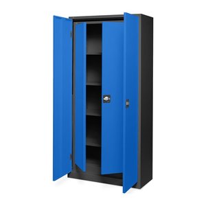 Aktenschrank SET- 2 in 1 – Tiefschwarz / Enzianblau