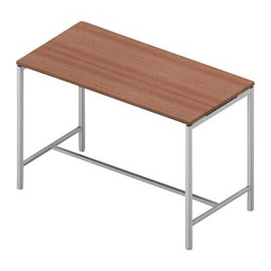 Quadrifoglio Konferenztisch Creo nussbaum rechteckig, 4-Fuß-Gestell weiß, 160,0 x 80,0 x 107,0 cm