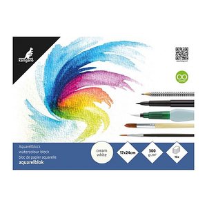 kangaro Aquarellpapier 17,0 x 24,0 cm 300 g/qm, 16 Blatt