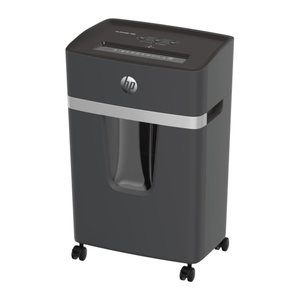 HP Pro Shredder 10MC Aktenvernichter mit Partikelschnitt P-5, 2 x 15 mm, bis 10 Blatt, schwarz