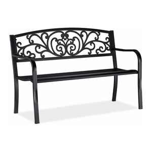 relaxdays Gartenbank 10026114_0 schwarz Metall 127,0 cm
