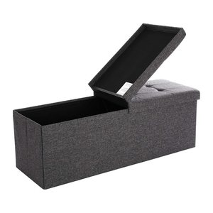 SONGMICS Sitztruhe LSF76GYZ dunkelgrau Stoff 110,0 cm