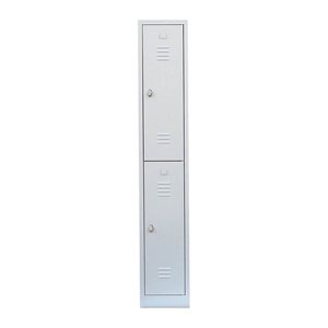 LÜLLMANN Spind lichtgrau 520210, 2 Schließfächer 31,5 x 50,0 x 180,0 cm