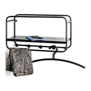 HAKU Möbel Wandgarderobe 23506 schwarz Metall 5 Haken 45,0 x 25,0 cm, 1 St.