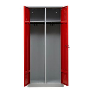 Gürkan Spind lichtgrau, feuerrot 103930, 1 Schließfach 80,0 x 50,0 x 180,0 cm