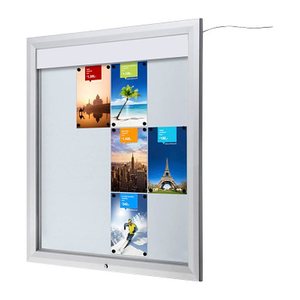Showdown® Displays Schaukasten T LED silber 12x DIN A4 102,5 x 4,7 x 116,7 cm, 1 St.