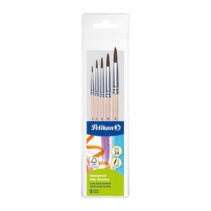 Pelikan Starter-Set Haarpinsel Größe 2, 6, 8, 10, 12, 5-teilig