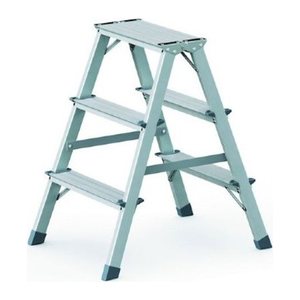 ZARGES Stehleiter beidseitig Scana B silber 2x 3 Stufen, H: 0,71 cm