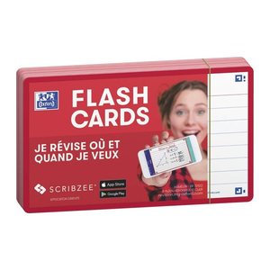 OXFORD Karteikarten FLASH 2.0 DIN A7 weiß, rot liniert, 80 St.