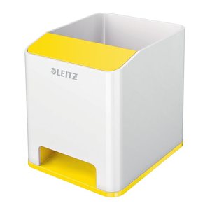LEITZ Stiftehalter WOW Duo Colour perlweiß/gelb Polystyrol 2 Fächer 9,0 x 10,1 x 10,0 cm