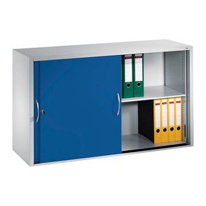 CP Aufsatz-Schiebetürenschrank C 2000 Acurado, 2145-00 S10053 lichtgrau, enzianblau 2 Fachböden 160,0 x 40,0 x 79,0 cm