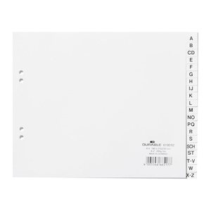 DURABLE Ordnerregister DIN A4 Halbformat A-Z weiß 20-teilig, 1 Satz
