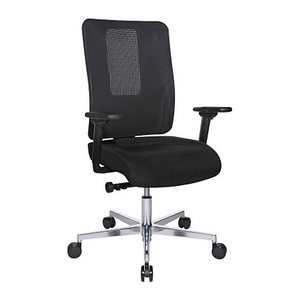 Topstar Bürostuhl Sitness Open X (N) Deluxe Alu mit Schiebesitz, OX39WTW2 T200 Stoff schwarz, Gestell alu
