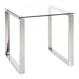 HAKU Möbel Beistelltisch rechteckig Glas silber 55,0 x 55,0 x 55,0 cm, 1 St.