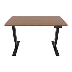 BISLEY E-StarterTech elektrisch höhenverstellbarer Schreibtisch lincoln walnuss rechteckig, T-Fuß-Gestell schwarz 160,0 x 60,0 cm