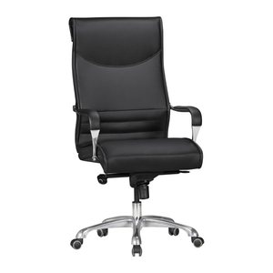 AMSTYLE XXL Chefsessel, SPM1.404 Kunstleder schwarz, Gestell silber