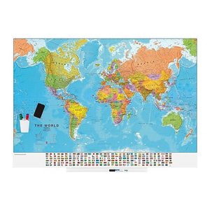 rocada Whiteboard Skin MAP Welt 150,0 x 100,0 cm bunt Stahl