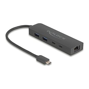 DELOCK 10 Gbps USB Hub mit 2,5 Gigabit LAN Port und PD 85 W