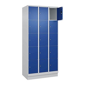 CP Schließfachschrank Classic PLUS enzianblau, lichtgrau 080020-305 S10003, 15 Schließfächer 90,0 x 50,0 x 195,0 cm