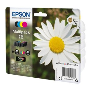 EPSON 18 / T1806 (Gänseblümchen) schwarz, cyan, magenta, gelb Druckerpatronen, 4er-Set