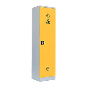 LÜLLMANN Umweltschrank 566246 rapsgelb, lichtgrau 4 Fachböden 50,0 x 42,2 x 195,0 cm, aufgebaut, 1 St.