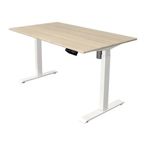 Kerkmann Move 1 elektrisch höhenverstellbarer Schreibtisch ahorn rechteckig, T-Fuß-Gestell weiß 140,0 x 80,0 cm