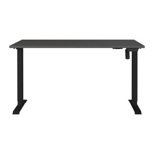 GERMANIA Boras höhenverstellbarer Schreibtisch grafit rechteckig, T-Fuß-Gestell schwarz 140,0 x 80,0 cm