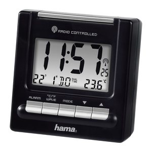 hama digitaler Funkwecker RC200 schwarz Kunststoff