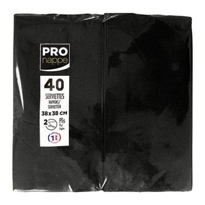 PROnappe Servietten schwarz 2-lagig 38,0 x 38,0 cm, 40 St.