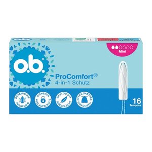 o.b. Tampons ProComfort® Mini 4-in-1 Schutz für leichte Periode, 16 St.
