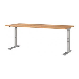 GERMANIA DOWNEY höhenverstellbarer Schreibtisch navarra-eiche rechteckig, C-Fuß-Gestell silber 180,0 x 80,0 cm