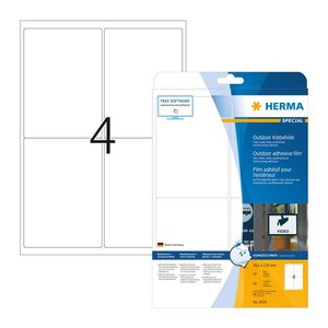 HERMA Folien-Kraftklebe-Etiketten 9534 weiß 99,1 x 139,0 mm, 10 Blatt