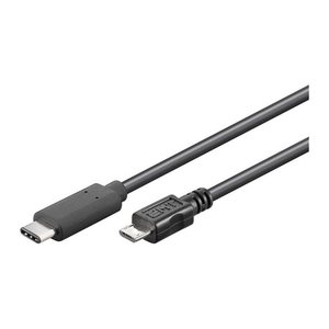 goobay USB C/Micro USB 2.0 B Kabel 1,0 m schwarz, 1 St.