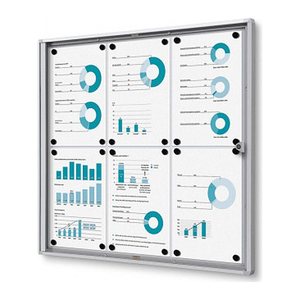 Showdown® Displays Schaukasten Economy XS B1 silber 6x DIN A4 71,1 x 2,6 x 65,5 cm, 1 St.